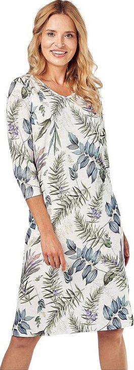 Dámská noční košile Ariana bílá s rostlinami S