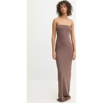 Dámské šaty Šaty Guess EVELINE hnědá barva, maxi, O5GK00 KCDE0 O5GK00.KCDE0 88X, vel. S