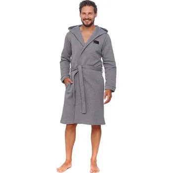 Pánský župan Pánský lehce zateplený župan James šedý XL