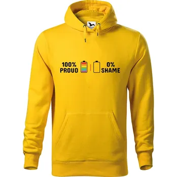 Pánská mikina DOBRÝ TRIKO Pánská mikina s potiskem 100% proud Velikost pánské mikiny: L, Barva: Žlutá