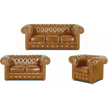 Sedací souprava Sedací souprava Chesterfield Classic 3+2+1 kůže koňak