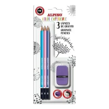 Alpino Balení 3 tužek Color Experience HB s gumou a struhadlem