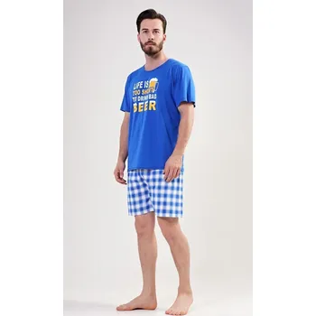 Pánské pyžamo Pánské pyžamo šortky Petr - modrá - 4XL