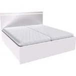 Dvoulůžko MIA s lamelovými rošty Varianta: Šířka 180 cm, Dekor: Bílá, LED pásek v čele: s LED páskem