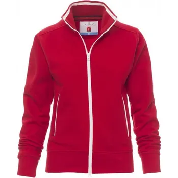 Dámská mikina Payperwear Dámská vypasovaná mikina Melbourne s celozipem Barva: červená - bílá, Velikost: M