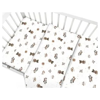 Dětsný nábytek Povlečení do postýlky, bavlna, 2D sada, Méďa pilot - bílá, béžová; 120x90