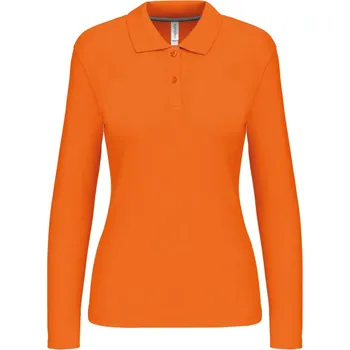 Dámská košile KARIBAN Dámská pique polokošile s dlouhým rukávem K244 Barva: Oranžová, Velikost: L