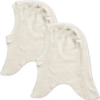 Kojenecká čepice Kukla z merino vlny 2 kusy krémová eggshell melange FELIX WHEAT Velikost: 40-43cm (1-3 měsíce)