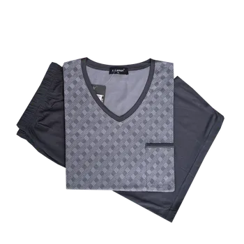 Pánské pyžamo Pánské pyžamo s krátkým rukávem C-Lemon - AK3354V Barva: Šedá, Velikost: L