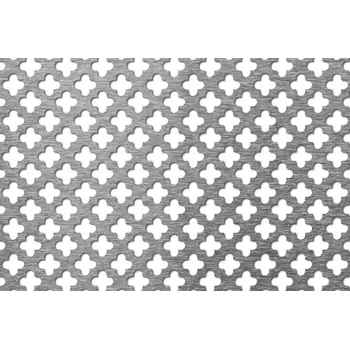 Plech Děrovaný plech Křížek 10x10/15x1 ocel 1x2m