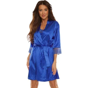 Dámský župan Saténový župan Synthia modrý S