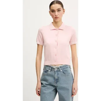 Pánská móda Polo tričko z vlněné směsi Guess Jeans W5GR03.Z3HO2 růžová 03X, vel. XL