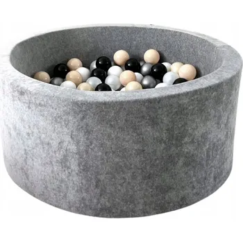 Suchý bazén Suchý bazén s míčky Velvet 40x90 Šedý + 200 míčků - HOTOVÝ MIX
