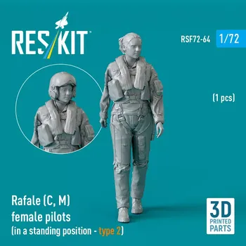 Plastikový model Reskit 1/72 Rafale (C, M) female pilot stand.posit.type 1