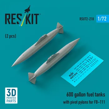 Plastikový model Reskit 1/72 600 gallon fuel tanks w/ pivot pylons FB-111