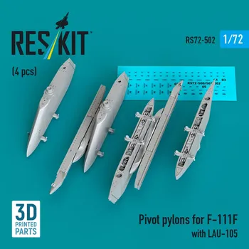 Plastikový model Reskit 1/72 Pivot pylons for F-111F w/ LAU-105 (4 pcs.)