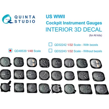 Plastikový model Quinta studio 1/48 US WWII Cockpit instrument gauges 3D-Print.