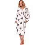 Dámský župan Futura bílý se šedými srdíčky XL