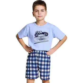 Chlapecké pyžamo Chlapecké pyžamo Owen modré s terénním vozidlem 122