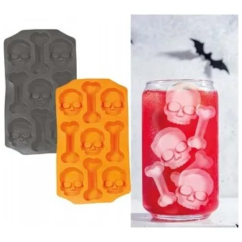 Tvořítko na led Forma na ledové kostky Lebky a Kosti na Halloween
