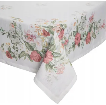 ubrus Ubrus/ubrousek 90x90 cm s květinovým růžovým vzorem Eurofirany