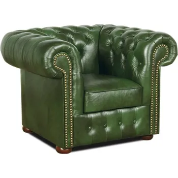 Obývací stěna Křeslo Chesterfield Classic 1 kůže zelená