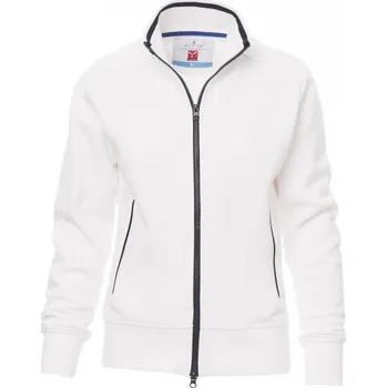 Dámská mikina Payperwear Dámská vypasovaná mikina Melbourne s celozipem Barva: bílá - modrá námořní, Velikost: XS