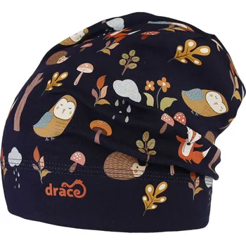 Čepice Spadlá bavlněná čepice Pepe - vzor 12 - tm. modrá - lesní zvířátka 46 - 48