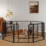 Juskys Kovová ohrádka pro štěňátka -160x160x80cm