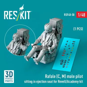 Plastikový model Reskit 1/48 Rafale (C,M) male pilot sitting in ej.seat