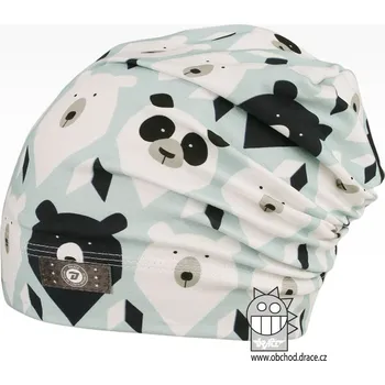 Čepice Bavlněná celopotištěná spadlá čepice - vzor 09 - světle modrá, medvědi 52 - 54