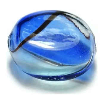 Dětské navlékací korálky Skleněný foukaný korálek 11x20mm modrý