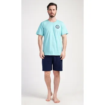 Pánské pyžamo Pánské pyžamo šortky Sea - mentolová - XL