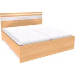 Dvoulůžko MIA s lamelovými rošty Varianta: Šířka 180 cm, Dekor: Buk, LED pásek v čele: s LED páskem