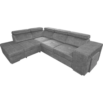 Obývací stěna Sedací souprava, šedá, levá, MALAGA