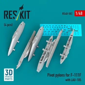 Plastikový model Reskit 1/48 Pivot pylons for F-111F w/ LAU-105 (4 pcs.)