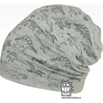 Čepice Bavlněná čepice Polo - vzor 31 - šedá, dino 54 - 56