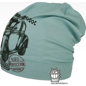 Čepice Bavlněná čepice Polo - vzor 53 - auto/moto - zelenomodrá 46 - 48