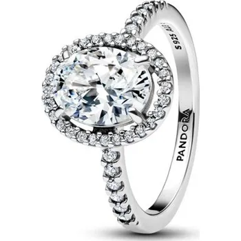 Prsten Výrazný prsten PANDORA Oválná třpytivá aureola 50 193777C01-50