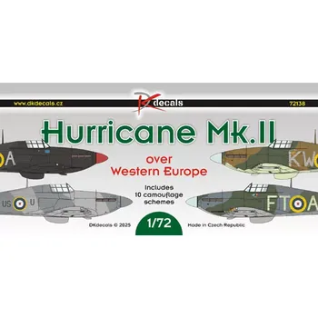 Plastikový model DK decals 1/72 Hurricane Mk.II over Western Europe (9x camo)