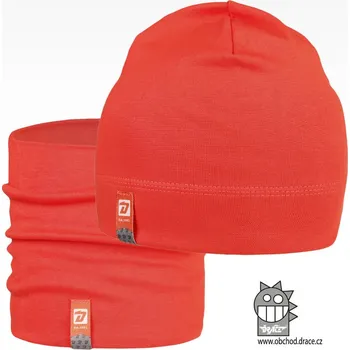 Čepice Set bavlněné čepice a nákrčníku Alan - vzor 29 - korálová 50 - 52