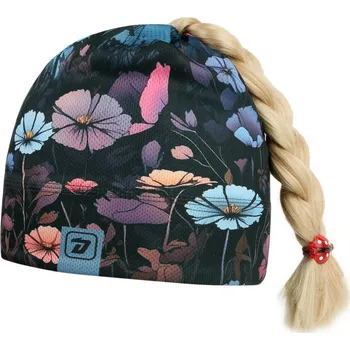 Čepice Bruno na culík - vzor 08 - Culíkovka - černá - květy XL 56 - 58