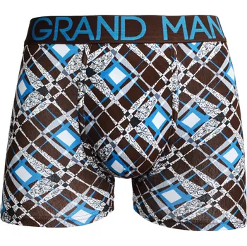 Boxerky Bavlněné pánské boxerky Grand Man 2007GM Barva: hnědo-modrá, Velikost: M/L