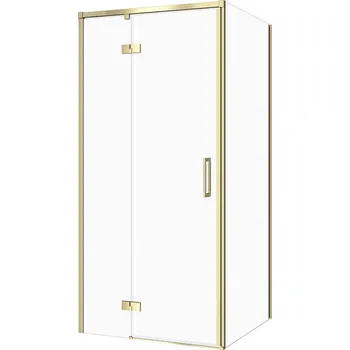 CERSANIT Hranatý sprchový kout LARGA zlatý, levý, 90x80 čiré sklo S601-465