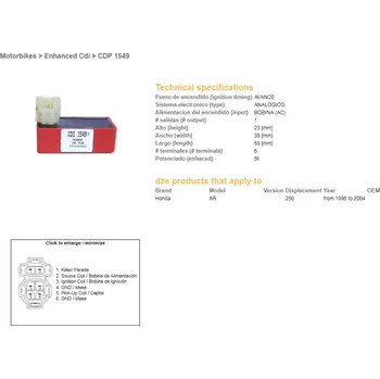 Startér DZE jednotka zapalování CDI HONDA XR 250R 96-04 (DZE jednotka zapalování CDI HONDA XR 250R 96-04)