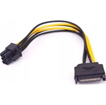 Napájecí kabel NAPÁJECÍ KABEL SATA 15 PIN NA 6 PIN PCI-E, 15 cm