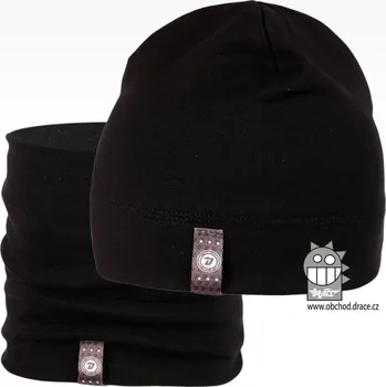 Čepice Set bavlněné čepice a nákrčníku Alan - vzor 10 - černá 50 - 52