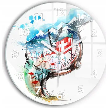 Hodiny Nástěnné hodiny Wallfluente, odstíny modré, 30 cm