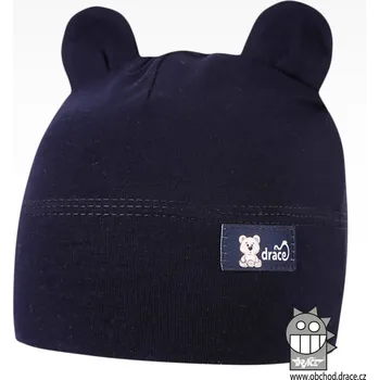 Čepice Bavlněná kojenecká čepice s oušky Berry - vzor 08 - tmavě modrá 48 - 50