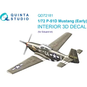 Plastikový model Quinta studio 1/72 P-51D Mustang Early 3D-Print.&col.Interior